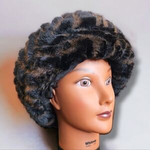 C&A Canda Brown And Black Fur Winter Hat - Size OS